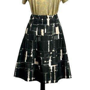 Express Design Studio Women's Geometric Pleated Exposed Back Zipper Skirt, Sz 10